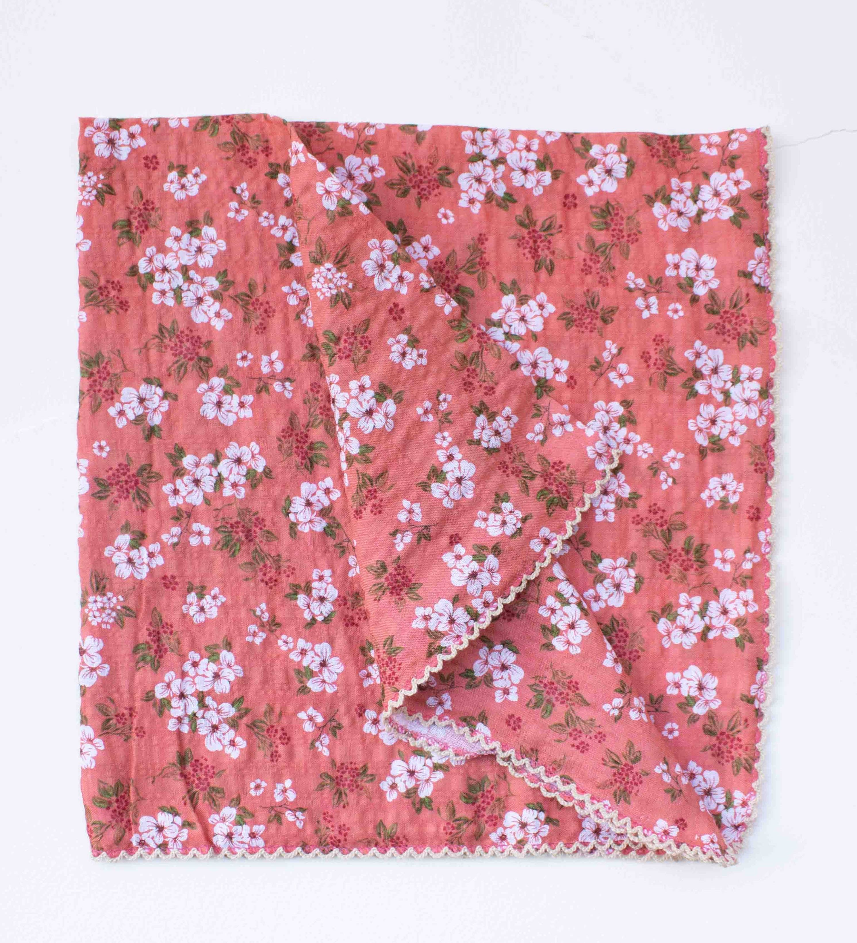 Vintage Floral Cotton Scarf