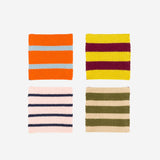 Patchwork Stripe Coaster Set: Rainbow