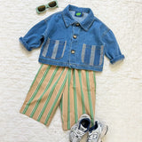 STRIPE POCKET CHORE COAT  - Milk Teeth
