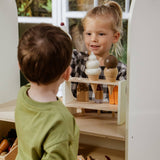 Wooden Ice Cream Stand and Accessories
