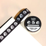 "Lucky Babe" Kitschy Retro Black Heart Dice Washi Tape