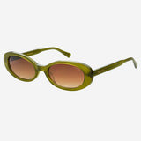 FREYRS Mimi Acetate Oval Sunglasses - Olive
