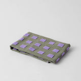 'Squares Olive/Lilac' Tea Towel