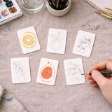 Paintable Watercolor Card Deck - Fruits and Veggies