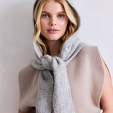 The Alpaca Hooded Scarf - Blizzard Grey