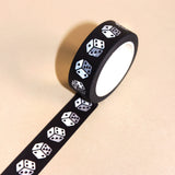 "Lucky Babe" Kitschy Retro Black Heart Dice Washi Tape