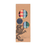 BRITISH COLOUR STANDARD - 25cm / 10'' H  - STRIPED Red & Blues Pack Eco Dinner Candles, Mixed Gift Box of 4