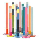 BRITISH COLOUR STANDARD - Small Two-Tone Opaline & Marigold Metal Candleholder