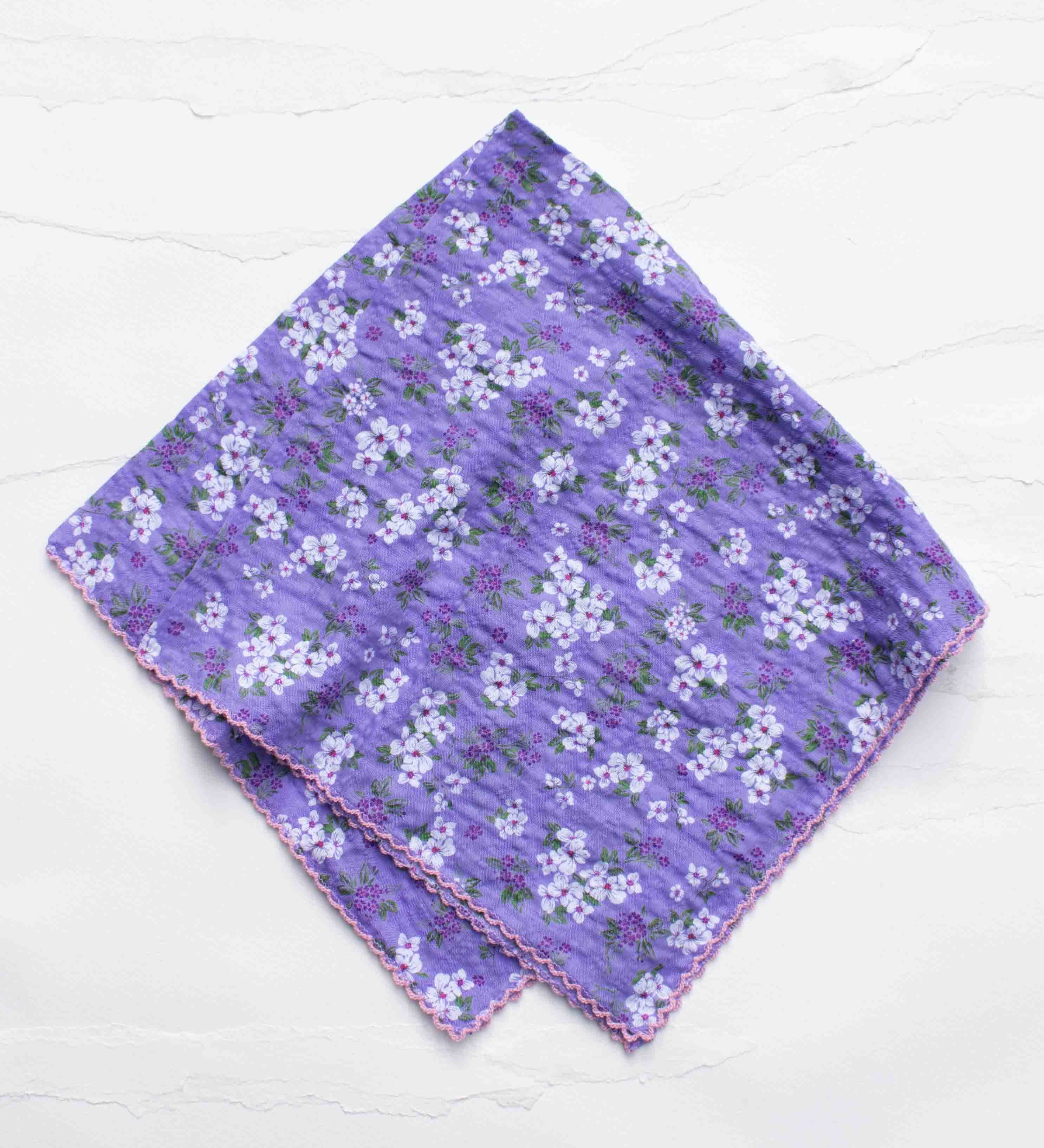 Vintage Floral Cotton Scarf