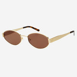 Soho Womens Oval Sunglasses - Gold/Brown