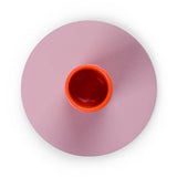 BRITISH COLOUR STANDARD - Small Two-Tone Orange Flame & Venetian Pink Metal Candleholder