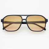 Billie Unisex Aviator Sunglasses - Black / Brown