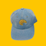 Croissant Denim Baseball Cap/Dad Hat