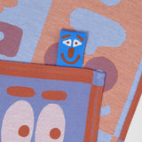 Making Faces Blue/Brown Woven Cotton Tea Towel
