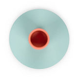BRITISH COLOUR STANDARD - Small Two-Tone Opaline & Marigold Metal Candleholder