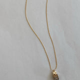 Block Necklace: Olive Jade