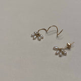 Mums earring- Asymmetric Pair: Gold Filled