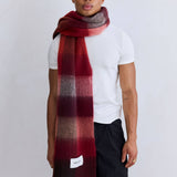 The Reykjavik Scarf - 100% Recycled - Burgundy check
