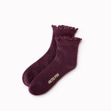 Ruffle Sock - 100% Bamboo - Cherry