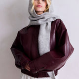 The Alpaca Hooded Scarf - Blizzard Grey