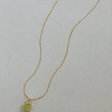 Block Necklace: Olive Jade