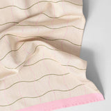 Wave Grid Woven Cotton Tea Towel - Natural