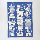Kitchen Cats Woven Cotton Tea Towel