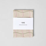 Wave Grid Woven Cotton Tea Towel - Natural