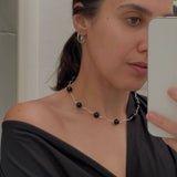 Onyx Tube Necklace 16"