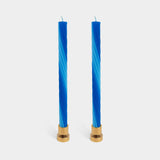 Rope Candles - Blue (2 Pack) - 11" Vibrant Taper Candles
