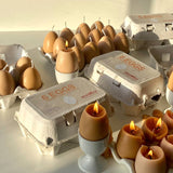 Egg Candles - 6 Pack Box: Eggshell / Cinnamon and Vanilla