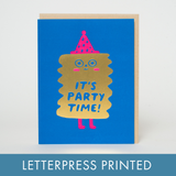 Party Time Birthday Friend Letterpress Greeting Card by Suzy Ultman: Paper tab