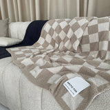 The Teddy Throw - 100% Recycled - Beige Check - FW25