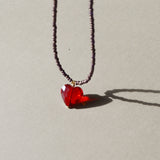 Cocoa Heart Necklace - Gem & Blue