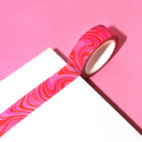 "Fruit Punch" Y2K Groovy Pink Marble Stationery Washi Tape