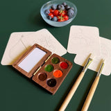 6 Color Wooden Watercolor Palette - Garden Harvest