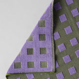 'Squares Olive/Lilac' Tea Towel