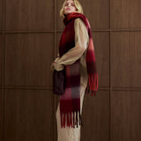The Reykjavik Scarf - 100% Recycled - Burgundy check