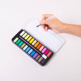 Watercolor paint set with water brush