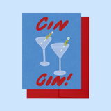 Cin Cin Martini Card - Celebration Greeting Card