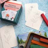 Paintable Watercolor Card Deck - Summer Flowers