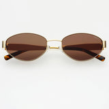 Soho Womens Oval Sunglasses - Gold/Brown