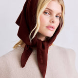 Merino Wool Triangle Scarf - Dark Walnut Brown