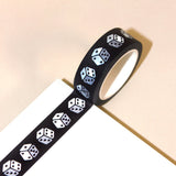"Lucky Babe" Kitschy Retro Black Heart Dice Washi Tape