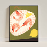Shrimp and Lemons Print