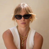 Mia Acetate Cat Eye Womens Sunglasses - Black