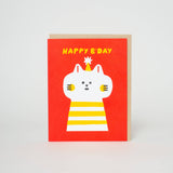 Birthday Kitty Letterpress Greeting Card by Suzy Ultman