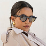 Cameron Acetate Unisex Round Sunglasses-Tortoise / Gradient Green