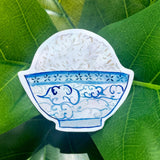 Blue Rice Bowl Asian Food Sticker
