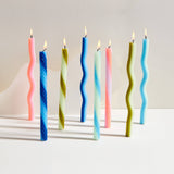 Rope Candles - Blue (2 Pack) - 11" Vibrant Taper Candles